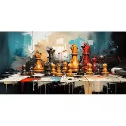 Images d'art mural échecs pour habiller un grand mur vide de salon avec élégance