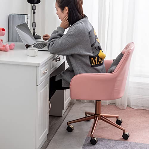 Chaise de bureau ergonomique tabouret à roulettes réglable rose