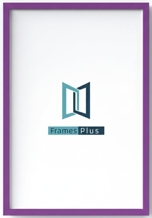 11 x 14cm Picture Frame (110 x 140mm) 30mm Profile, Wall Mounted Shatterproof Styrene Front, Portrait or Landscape Display for Posters Photos Prints Art, Purple