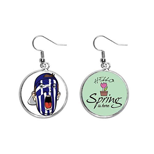 Pendientes de la bandera de Grecia para evitar la monotonía con joyería de máscara facial