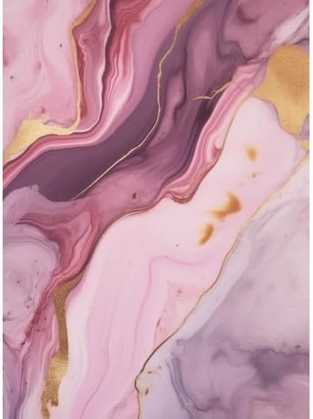 MBL29 - Taladro redondo completo con textura de mármol y oro rosa, kit de arte de pintura de diamante para adultos principiantes con gemas de