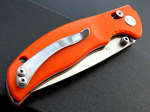 Eafengrow EF3 Outdoor Pocket Knife Folding Hunting Knife with D2 Blade G10 Handle Ball Bearing Tactical Survival Hunting EDC Knifes (orange)