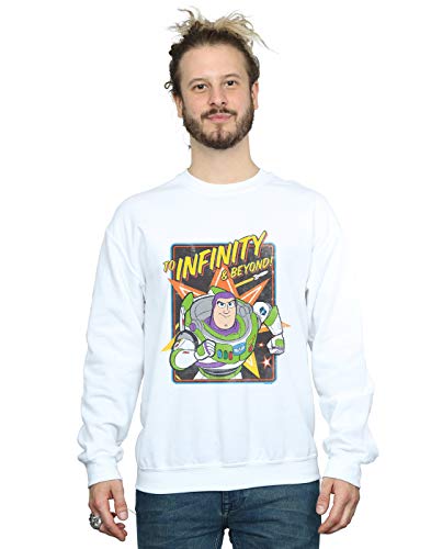Disney Men's Toy Story 4 Buzz To Infinity Sweatshirt White XXXXX-Large