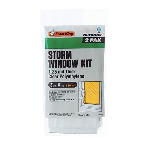 Frost King P714H Economy Outdoor Plastic Storm Window Kits 3 6-Foot by 1.25-Millimeters, 3 ft x 6 ft x mil (4-Pack), 4 Count