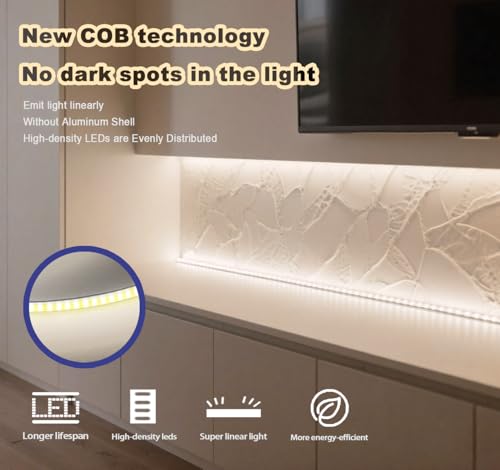 Tira LED COB 50 pies 4000K 24V Dimmable Blanco Neutro miniatura 5