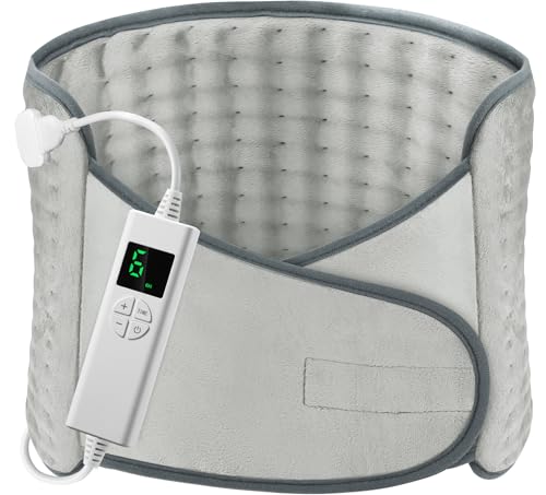 Coussin Chauffant Electrique OneAmg 126x30cm Ceinture Chauffante Lombaire 6 Niveaux de Température et Arrêt Automatique Lavable Ceinture Chauffante avec...
