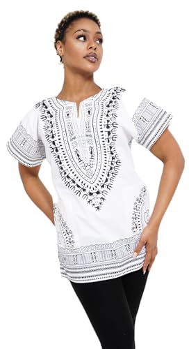Dupsie's African Print Unisex Dashiki Shirt African Attire for Men Women Black History month, Festivals, Church, Cruises4
