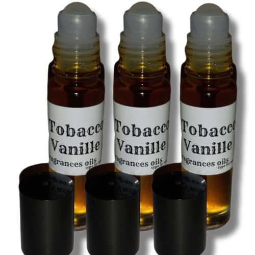 Tobacco Vanille Fragrances Body Oils 3 (1/3oz Roll On bottles) for Men IMPRESSION Alternative Generic Version