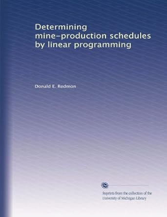 Determining mine-production schedules by linear programming | Amazon.com.br