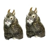 Décoration de fête : adoption de poils de lapin et de matériau pe, robuste et pour une utilisation à long terme, figurines d'imitation de lapin