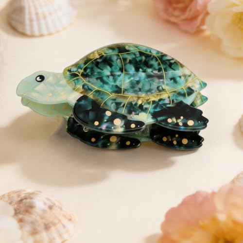 Pinza para cabello tortuga marina verde miniatura 6