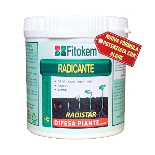 FITOKEM Radistar - Effetto Ormone Radicante per Talee in Polvere (400 gr) Radicante per Piante, Limone, Orchidee, Micorrize Bio, Stimola la Produzione e la Crescita Naturale delle Radici Made in Italy