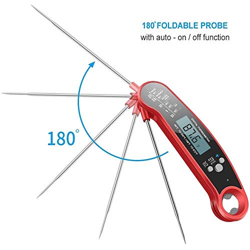 Adesign Instant Read Meat Thermometer - Best Waterproof Ultra Fast Thermometer with Backlight & Calibration.Digital Food Thermometer for Kitchen, Outdoor Cooking, BBQ, and Grill - Image 5