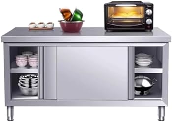 ステンレス作業台　調理台　キャビネット　引き出し付き　1500×600×780 E-7560 キャビネット作業台(片面ステンレス戸仕様・一段式