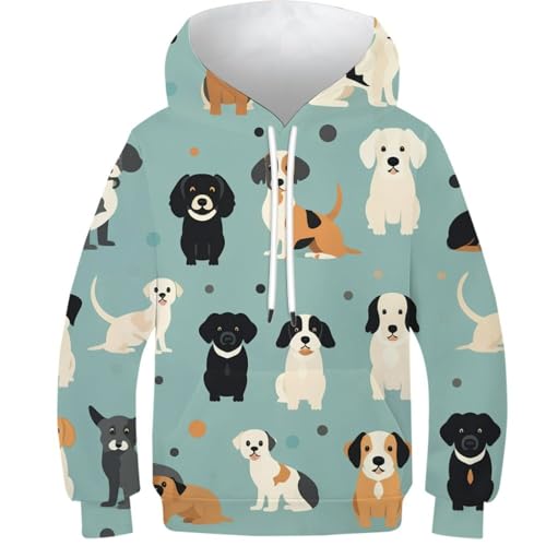 Sweatshirt capuche imprimé 3D enfant avec poches sport casual