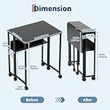 Folding Table for Small Spaces – 24.8 Inch Compact Foldable Desk & Portable Laptop Table for Home Office, Bedroom, Study or Dining – Space-Saving Collapsible Desk with Particle Board Top & Iron Frame - Image 2