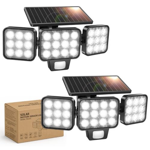 GEARLITE Solarlampen für Außen Garten 3500Lumen mit Bewegungsmelder - 2Pack
