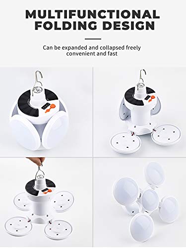 2 Pack Solar Led Camping Lantern With Usb Rechargeable Battery And Hook, Portable Emergency Hurricane Camp Lamp Light For Outdoor Tent Barn Patio Home Indoor Power Outages (2Pack) #TOP2