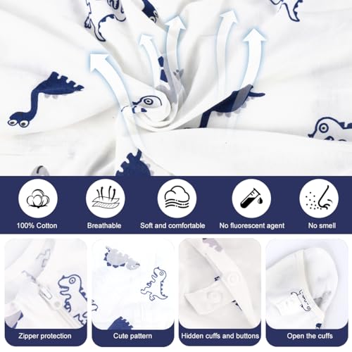 Image of SNOWIE SOFT Baby Swaddles for Newborns, Bamboo Cotton Baby Swaddle Wrap for Newborns Arms Up Baby Sleeping Blanket Zipping Sleeping Bag Newborn Sleep Sacks for Startle Reflex for 0-6 Months