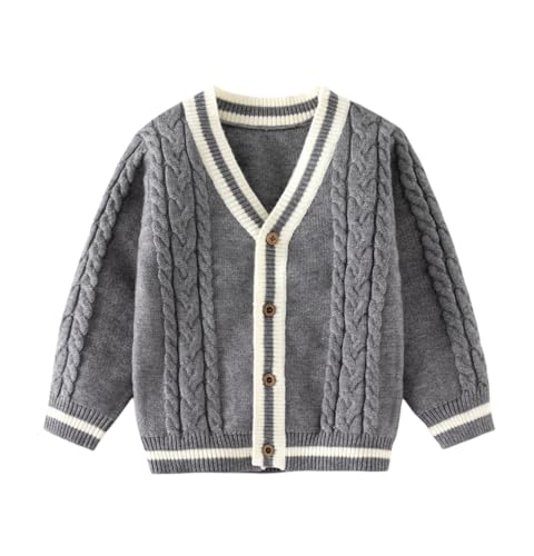 Boys Cardigan Sweater V-Neck School Uniform Soft Cotton Clothing Button-up Cardigan Winter Outerwear