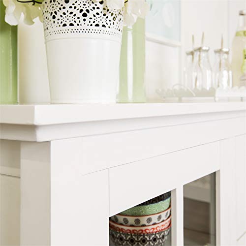 Walker Edison Charlotte Classic Glass Door Storage Buffet, 52 Inch, White #TOP3