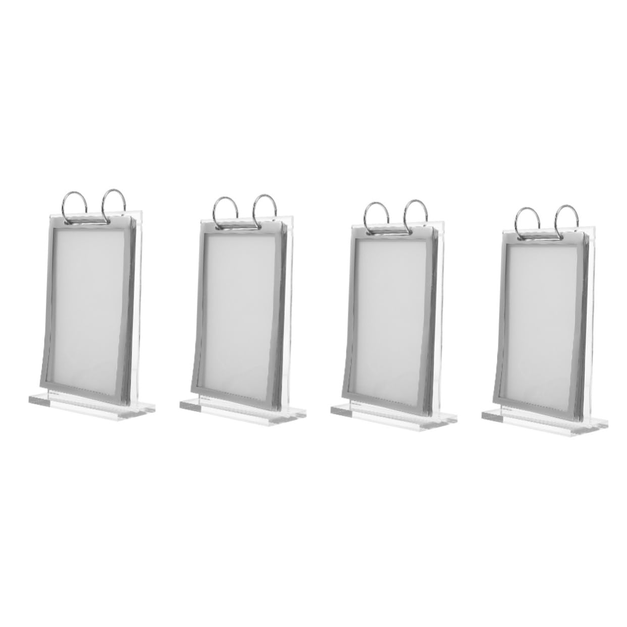 Sewroro 4piezas Soporte De Menú Abatible De Escritorio Con Base Estable Para Exhibición De Carteles y Menús Restaurantes y Eventos Transparente Vertical