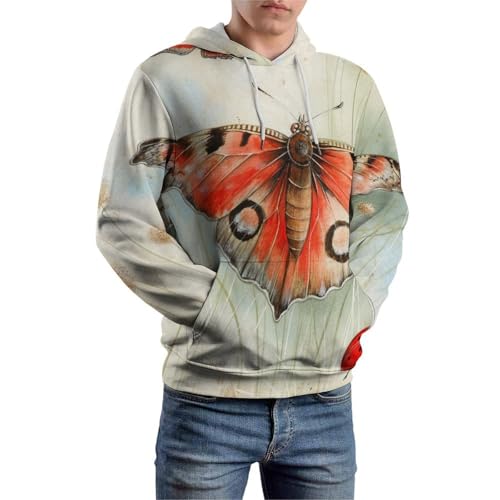 Sweat à capuche Coccinelle Papillon S pull gris unisexe