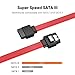 CableCreation SATA III Cable, [5-Pack] 8-Inch/ 0.6FT SATA III 6.0 Gbps 7pin Female to Female Data Cable with Locking Latch, Red