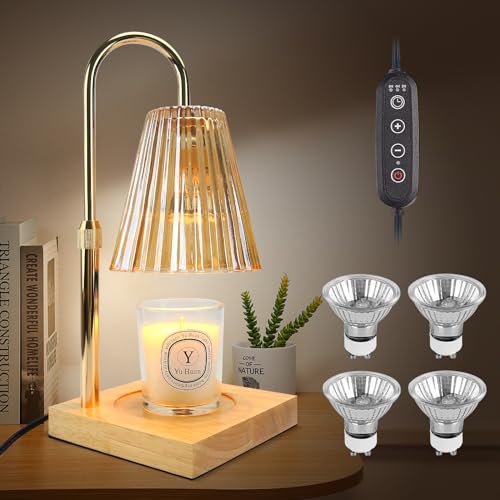 Xu-Leah Upgraded Candle Lamp Warmer includes 4 Light Bulbs, Candle Warmer Lamp with Timer Suitable for Any Scene, Lamp Candle Warmer for Family and Friends, with Creating Candle Lamp Perfect Life.
