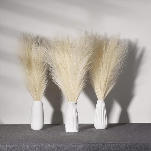 10 piezas de flores artificiales de pasto pampas gris 42 cm miniatura 4