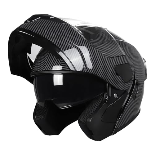 SPARK DOT Modular Flip-Up Full Face Helmet, Carbon Fiber, M