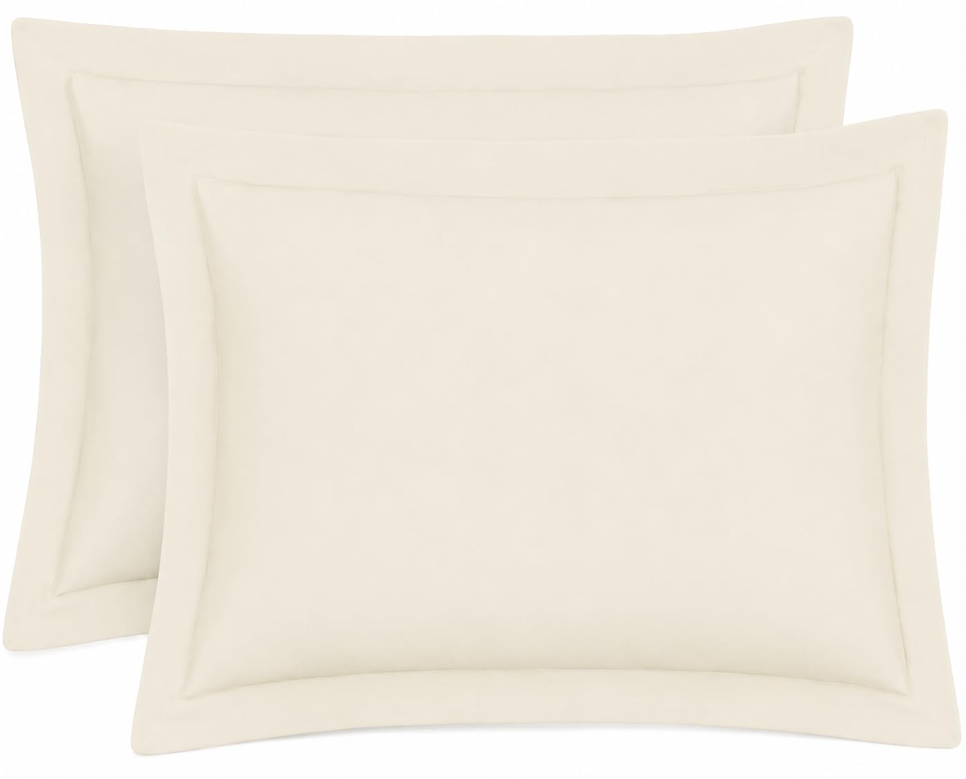 Night Zone Pillow Cases 200 Thread Count Egyptian Cotton Pillowcases 2 Pack Soft Cozy and Breathable Envelope Closure Cotton Pillow Cases 50x75 cm (Oxford Pillow Cases, Cream)