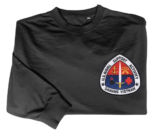 Naval support activity danang vietnam embroidered shirt Black2
