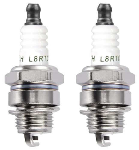Laitejituan L8RTC Lot de 2 bougies d'allumage universelles pour moteur à 2 temps pour tondeuse à gazon - Bougies d'allumage de rechange pour tondeuse à...