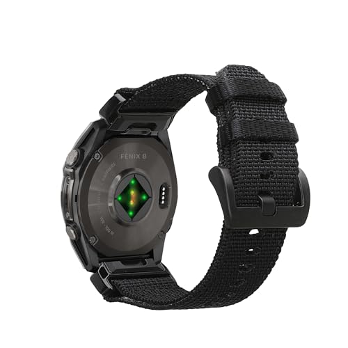 Correa de nylon ajustable para Garmin 20mm negro miniatura 1