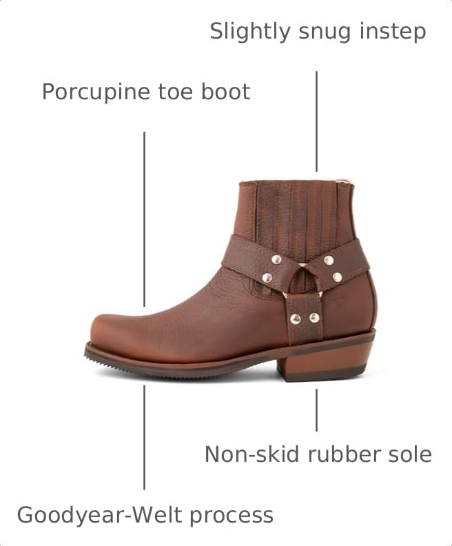 Image of 7L SIETE LEGUAS - Men's Leather Biker Ankle Boot for Men Style 3600