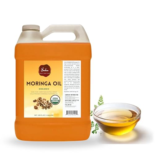 100% Pure Moringa Oil-Unrefined Cold Pressed Extra Virgin (128 fl.oz/1 Gallon)