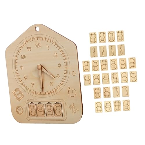 Abaodam 1 Set Wooden Clock Learning Clock Cognition Plaything for Preschoolers Shape Recognition and Telling Skills Development Safe Material