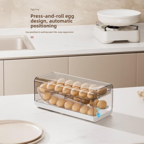 Soporte para huevos transparente para organizar desayunos en neveras modernas 7