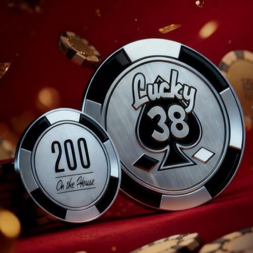 Game Ranger New NCR Vegas Metal Lucky Casino Poker Chip Coin Medallion Badge Pin Cosplay Costume Accessories (Lucky 38)