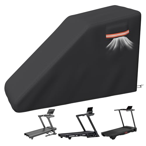 EVRBUL Treadmill Cover Heavy Duty Waterproof Dustproof Running Machine Cover Home Gym Exercise Workout Equipment Protective with Top Handles Air Vents Reflective Strip Drawstring