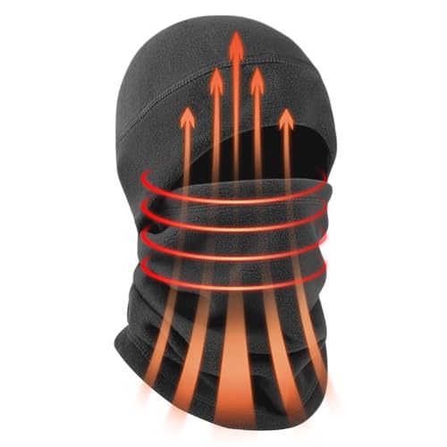 Vintermössa mössa halsduk set – mössa, halsduk, vindtät snöskydd | Fleece-halsdukar vinteransiktsmask | varm, fleecefodrad snöstickad skidmössa för snowboard, vandring, skridskoåkning, 2, L