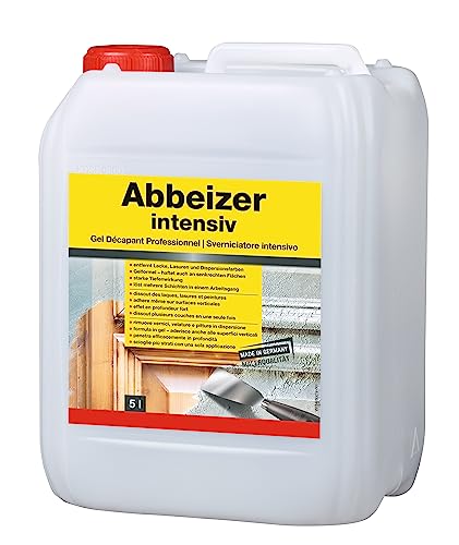 decotric Universal Abbeizer 5L I Intensiver Abbeizer für Holz, Lack, Metalle uvm I Geruchsmild I Löst mehrere Schichten Farben, Lasuren in 1 Arbeitsgang