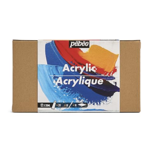 Kit peinture acrylique Pébéo pour vos moments créatifs à la maison avec accessoires de peinture