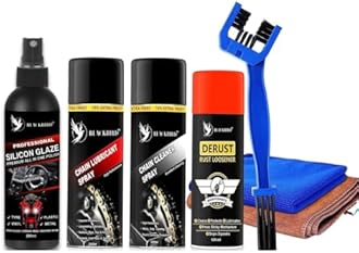 BLACKBIRD Bike Care Kit. 1Pcs - Chain Lube 220ml, Chain Cleaner 220ml, De-Rust 120ml, All in One Polish 200ml, Chain Cleaning Brush and 2 Pc Microfiber Cloth