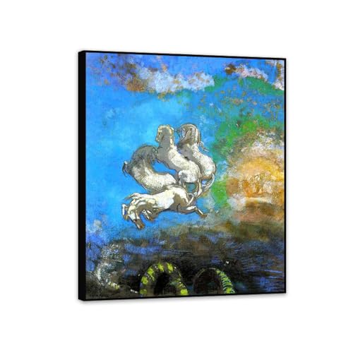 Poster Odilon Redon Le Chariot d'Apollon bleu, décoration murale pour un salon moderne et élégant