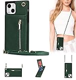 Japelessor Crossbody Wallet for iPhone Case-Credit Card Holder, Multifunctional Leather Crossbody Phone Case for iPhone 14 Pro Max/14/14 Pro (for iPhone XS Max,D-Green)