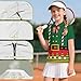 Frymappies Girls Christmas Elf Cloth Collared 1/4 Zip Golf Shirts Size 7-8 Kids Short Sleeve Golf Outfit for Summer Sport Little Girls Novelty Tennis Shirt V Neck Workout Athletic Tops Activewear
