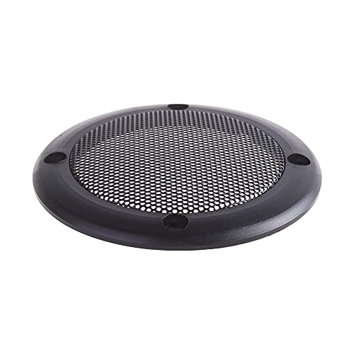 BCP 2pcs Screw Hole C to C 3-1/2inches Black Color Mesh Speaker Decorative Circle Subwoofer Grill Cover Guard Protector, Screw is Included