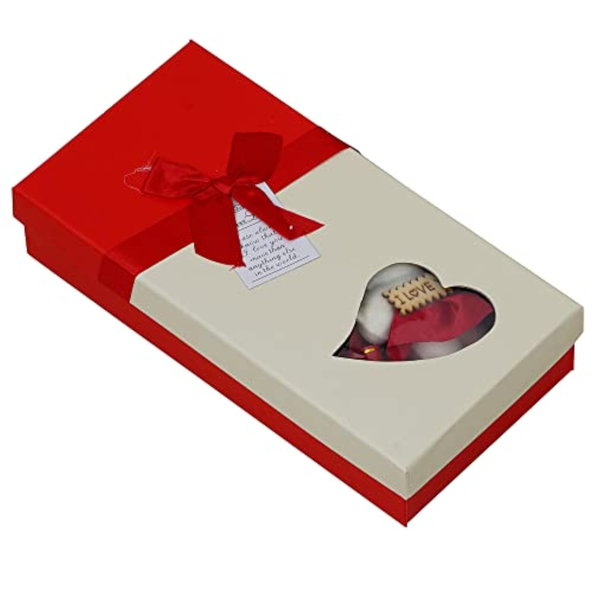 Valentine Gift Box with Red Roses and Teddy Bear